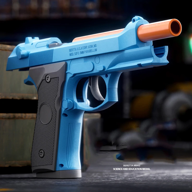 M92 Pistol Shell Throwing Continuous Firing Blowback Soft Bullet Gun Empty Hanging Birthday Gift toy guns