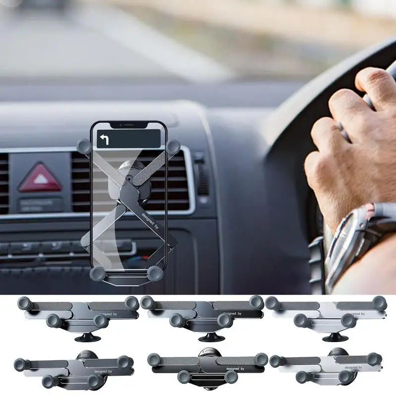 

Car Phone Holder Mount Invisible Air Vent Gravity Bracket Adjustable 360 Degree Rotation Dashboard Mobile Phone Rotary Car Phone