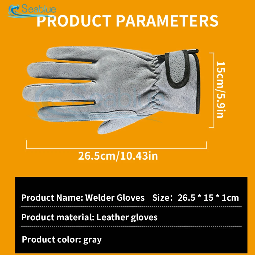 Work Gloves Cowhide Leather Welding Gloves Heat Resistant Security Protection Safety Work 1 Pair Welder protective gloves,safety gloves