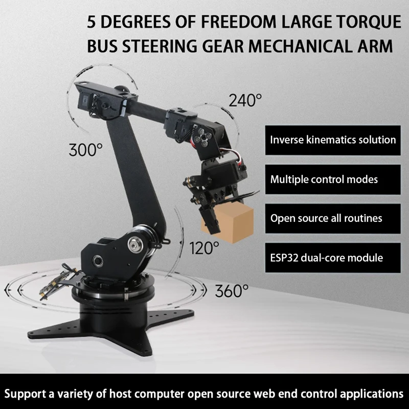 

Waveshare Roarm-M1 Large Torque Bus Steering Gear Desktop Mechanical Arm Kit ESP32 5 Degrees Of Freedom Wireless Control