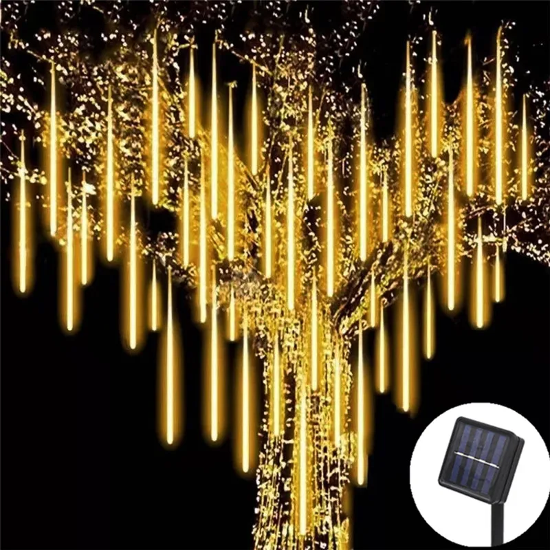 Solar Led Meteor Shower Light Holiday String Light Waterproof Fairy