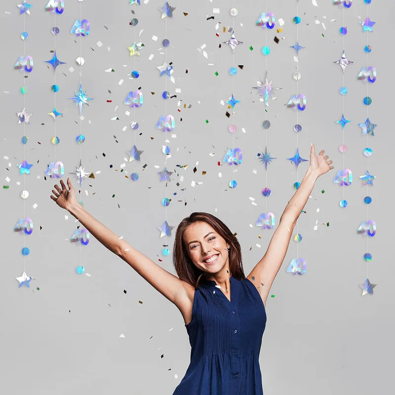 Iridescent 40th Birthday Celebration Garland