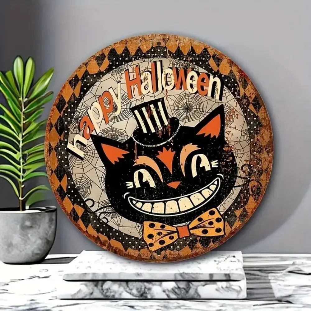 1 x 2D-Halloween-Party-Thema, Holzschild, Dekoration für Zuhause, Tür/Wandbehang – Kürbis-Hexe-Fledermaus-Designs, Dekorationen – Detail 17