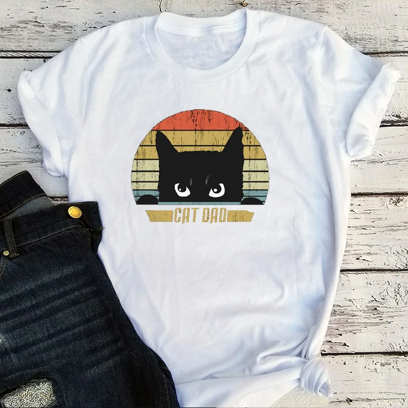 

Cat Dad Top Cat Daddy Best Lover Tshirt My Hero Graphic Tees Men 2020 T Shirts Men Funny Father's Day Idea Funny