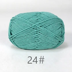 Luxurious Soft Milk Cotton Yarn Pack for Knitting and Crochet Projects - 5PCS, Total 250g (24 emerald green)