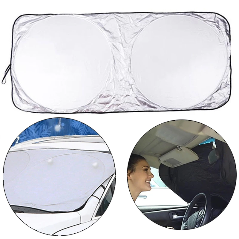 

Windshield Sunshades Foldable Car Front Silver-coated cloth sunshade for vehicles Cover Winter Anti Snow Ice Sunshade Protector