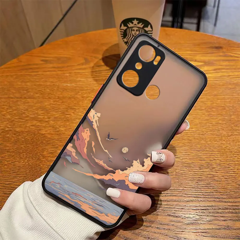 thumbnail image 1 of Funda mate para infinix HOT 20I 12 12I 11 11S 10 10I 10S PLAY 9 8 Pro POVA 3 CAMON 15 17P, funda artística pintada a mano con paisaje de montaña, 1 of 5
