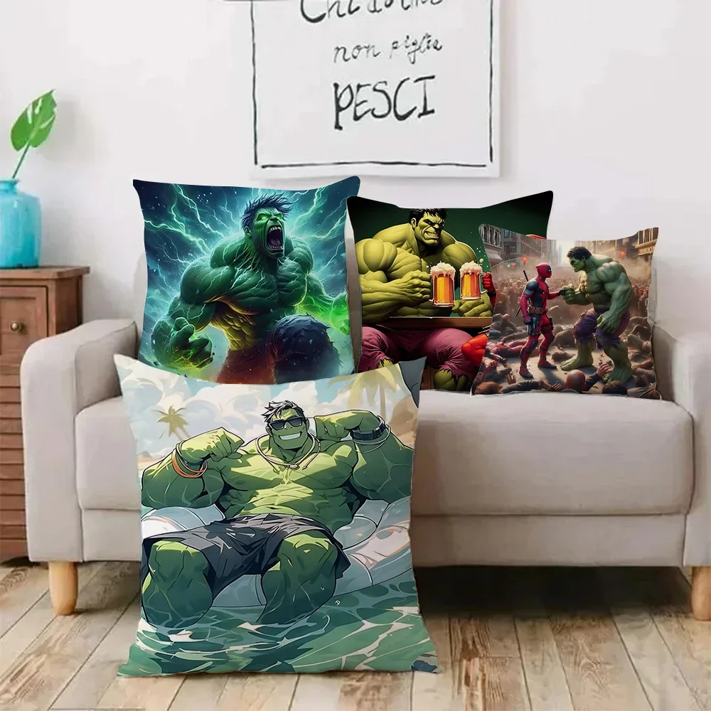 The Incredible Hulk 2 Cartoon Pillow Covers Sofa Decorative Home Double-sided Printing Short Plush Cute Cushion Cover