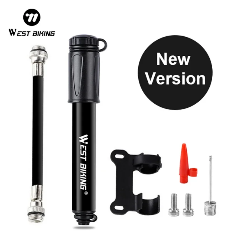 Compact High-Pressure Aluminum Bike Pump - Portable & Efficient Tire Inflator