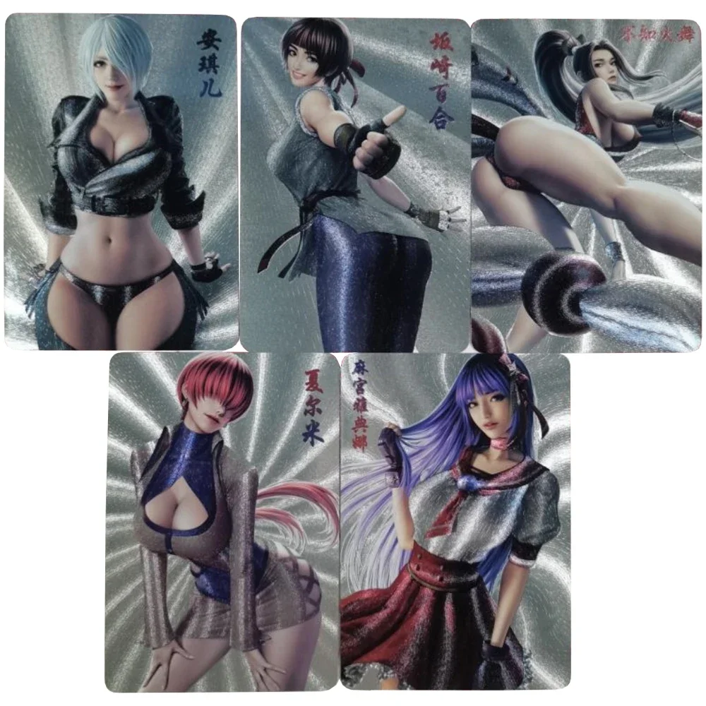 5Pcs-Set-The-King-Of-Fighters-Nude-Flash-Cards-ACG-Shermie-Angel-Mai