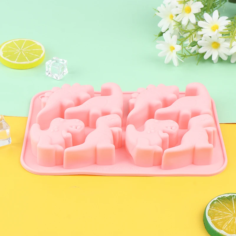 Silicone Mold 1Pc 8 Cavity DIY Dinosaur Cake Decor Candy Cookies Jelly Baking Tool Candle Soap Mould Ice Tray Kitchen