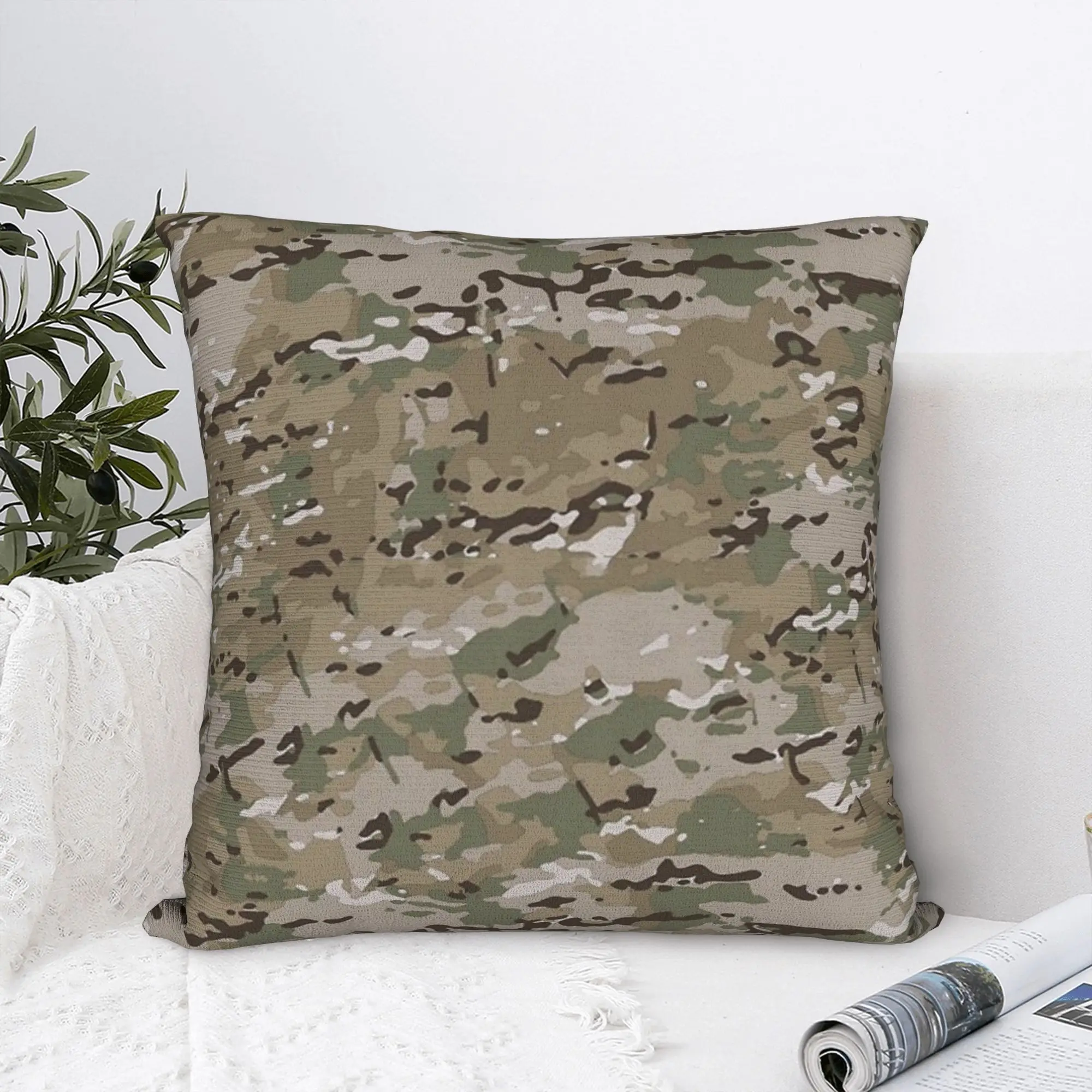 Federe per cuscini quadrate Multicam Camo in poliestere, fantasia mimetica militare, divertenti e decorative, 40x40 cm - immagine 2