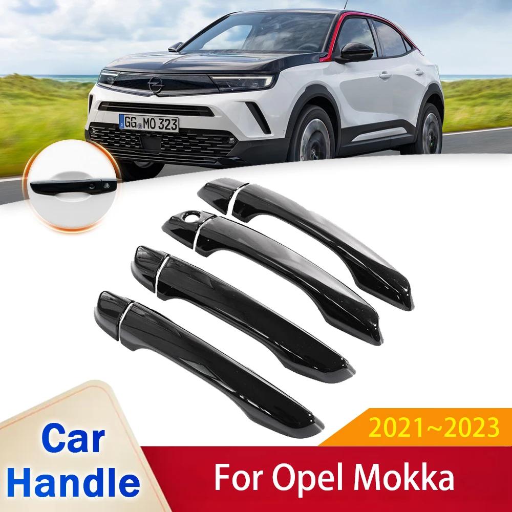 Fit für Opel Mokka MK2 2021 2022 2023 Glanz Schwarz Türgriff Abdeckung  Aufkleber Trim Auto Schutz Film Styling Zubehör gadgets - AliExpress