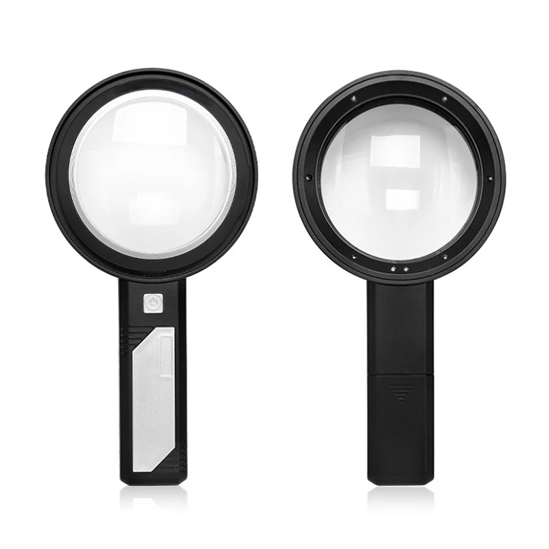 

Magnifying Glass 8X 6X 5X Handheld 6 LED Illuminated Lighted Reading Magnifier for Seniors & Kids, 97mm 85mm Magnifying Lens