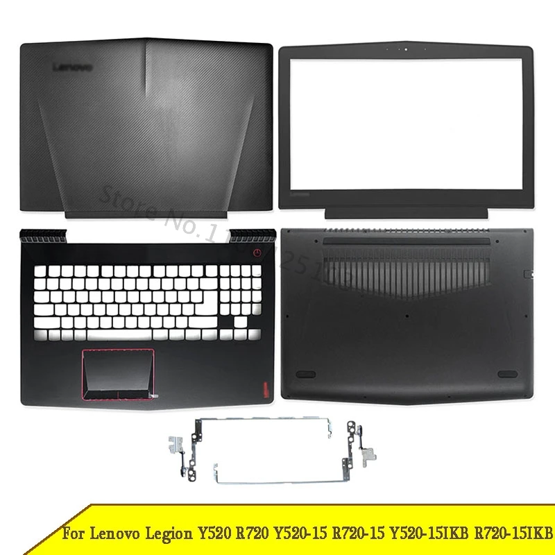 For Laptop LCD Back Cover Lenovo Legion Y520 R720 Y520-15 R720 -15 Y520-15IKB R720-15IKB Front Bezel Hinges Palmrest Bottom Case laptop back cover