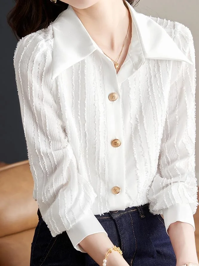 2023 Shirt Women's Spring and Autumn Style Design Feeling Small and Fashionable Foreigner Shirt Long sleeved Top Laydown
