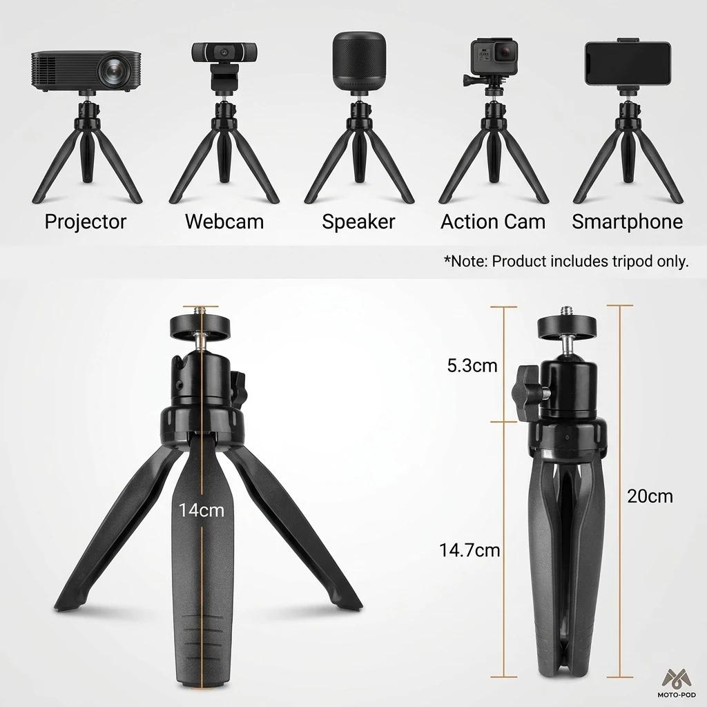 Versatile Extendable Tripod with Built-In Handle for Photography and Streaming