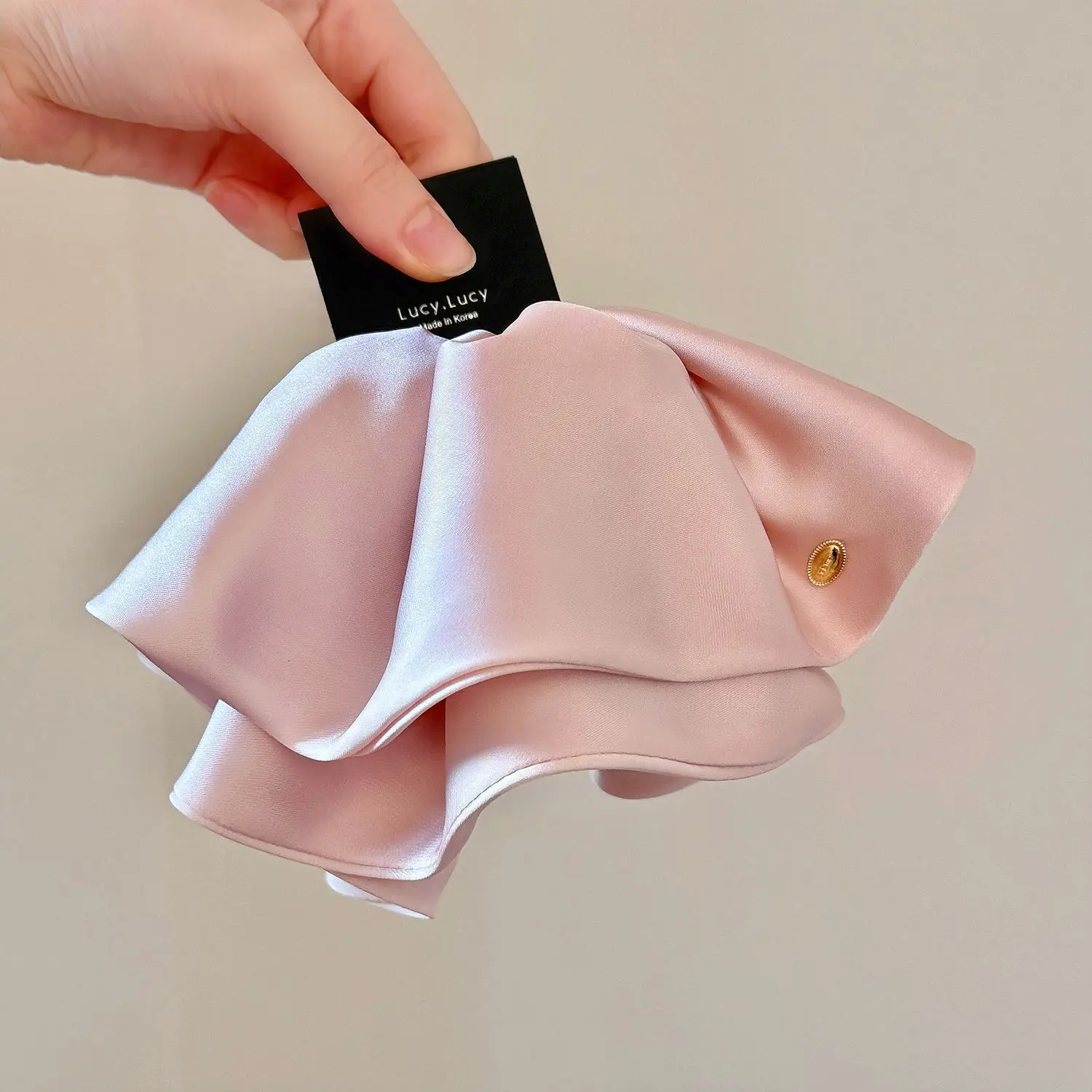 Weibliche Satin Bogen Haarnadel Pferdeschwanz Clip Zwei-schicht Bowknot Band Frühling Clip Temperament Zubehör Koreanische Mode Elegante – Detail 8