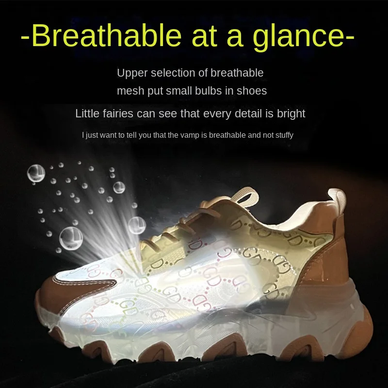 

Luminous Shoes Women's Sports Shoes Casual Shoes 2023 Spring and Autumn Women's Shoes Ultra-thin Mesh Breathable Shoes tênis