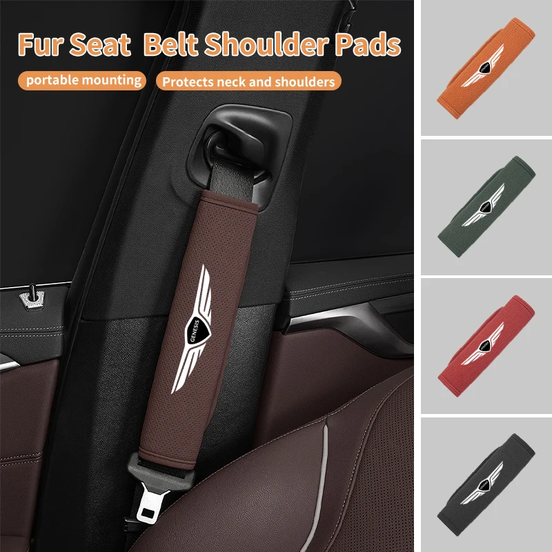 2 Pezzi Copertura Protettiva Per Cintura Di Sicurezza Per Auto Cintura Di Sicurezza In Pelle Scamosciata Traspirante Per Genesis G80 G70 G90 Gv80 G60 