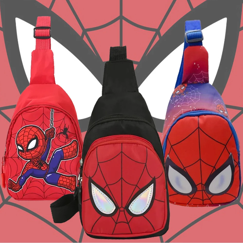 

Cute Boys Spiderman Crossbody Bag Cartoon Iron Man for Kids Chest Bags Children Shoulder Messenger Travel Backpack Gift Kawaii