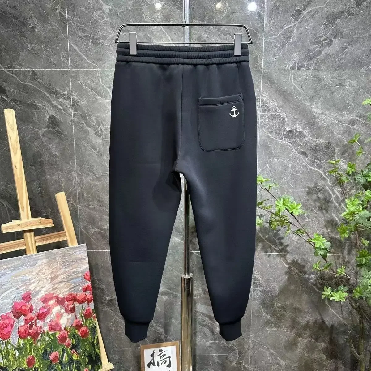 Four Bars Ankle Banded Slacks Men's Fashion High Street Windproof Western Style Slimming All-Matching Harem Sweatpants