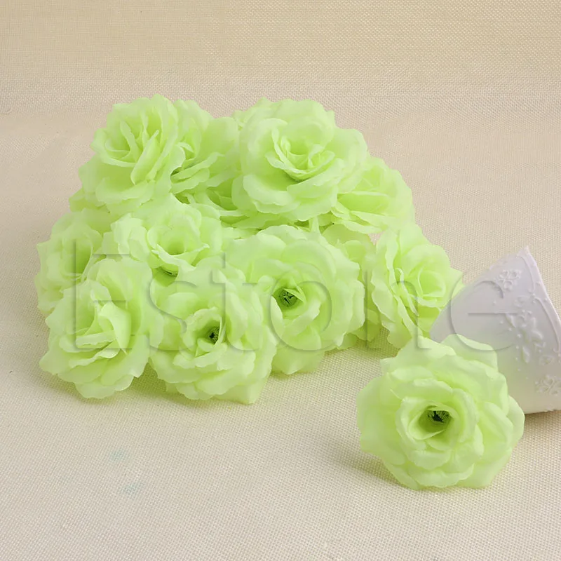 

652F 20Pcs Roses Artificial Silk Flower Heads DIY Small Bud Party Wedding Home Decor
