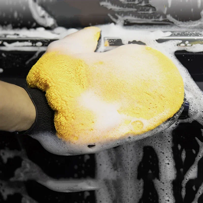 Soft Car Washing Gloves Double-sided Fleece Microfiber Chenille Household Cleaning Mitt Gloves Window Door Glass Clean Products cleaning gloves