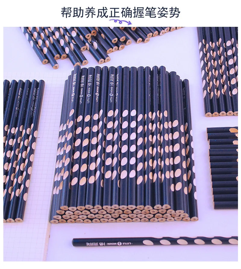 10 Stück HB Grip Graphit-Öko-Bleistifte für den allgemeinen Gebrauch, Studentengeschenk, Grip-Punkte und dreieckige Form, BREAK-BESTÄNDIGE LEADS – Detail 4