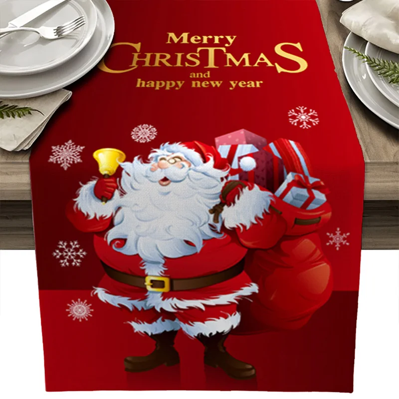 

Luxury New Year 2024 Christmas Style Decoration Table Runner Dining Table Wedding Hotle Home Decor Custom Linen Cloth For Tables