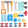 Kids Wooden Tool basket Pretend Play Set Nut Disassembly Screw Assembly Simulation Repair Carpenter  Montessori Education Toys 5