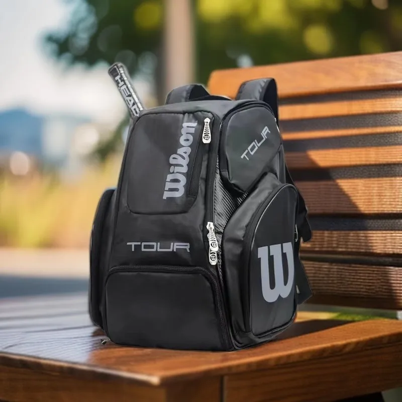 Wilson Tennis Bag Holds 2 Tennis Rackets Tennis Backpack Daily Portable Court Racket Bag Men Women Padel Sports Backpack 5
