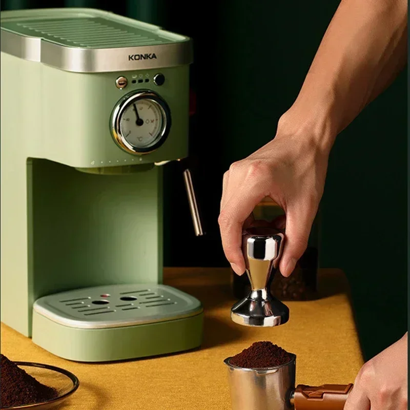 KONKA Italian Coffee Machine Retro Green Milk Frother Coffee Maker Powder Capsule Espresso Making Drinks Maquina De Cafe