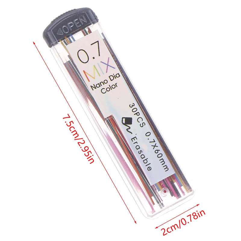 ?? 0.7mm 컬러 자동 리필 연필심 HB 연필심 아트 스케치 페인팅 연필심 문구용품
