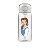 Disney Anime Beauty and the Beast Straw Cup Child Water Cup Food Grade Belle Prince Adams Cartoon Plastic Kettle Anti-drop Cup 3