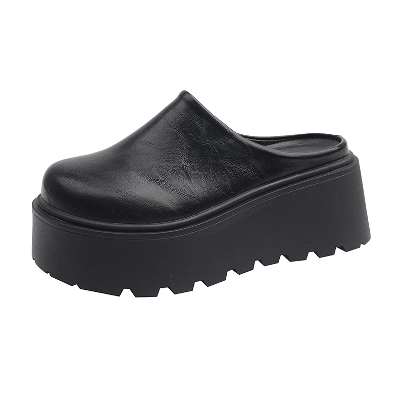 2026 New Spring Platform Women Mules Slippers Elegant Height Increase Dress Slides Ladies Concise Cover Toe Slip On Shoes 6
