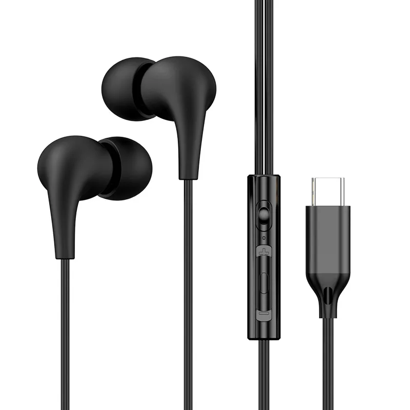 USB Type C Wired In-Ear Stereo Headphones with Mic and Control