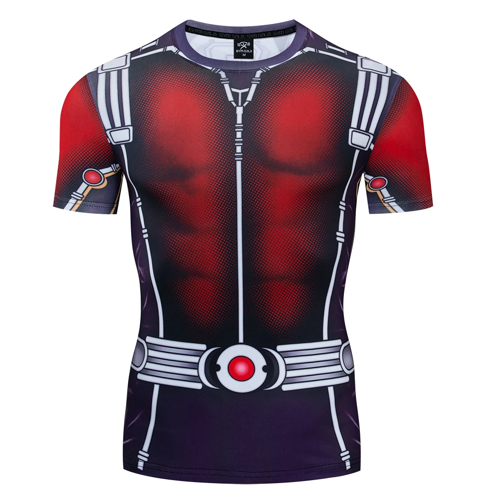 

New Men t-shirt Gym Dry Fit Rashguard Fitness Ant-Man Clothing Bodybuilding Tights Sportswear Compression Sports Shirt