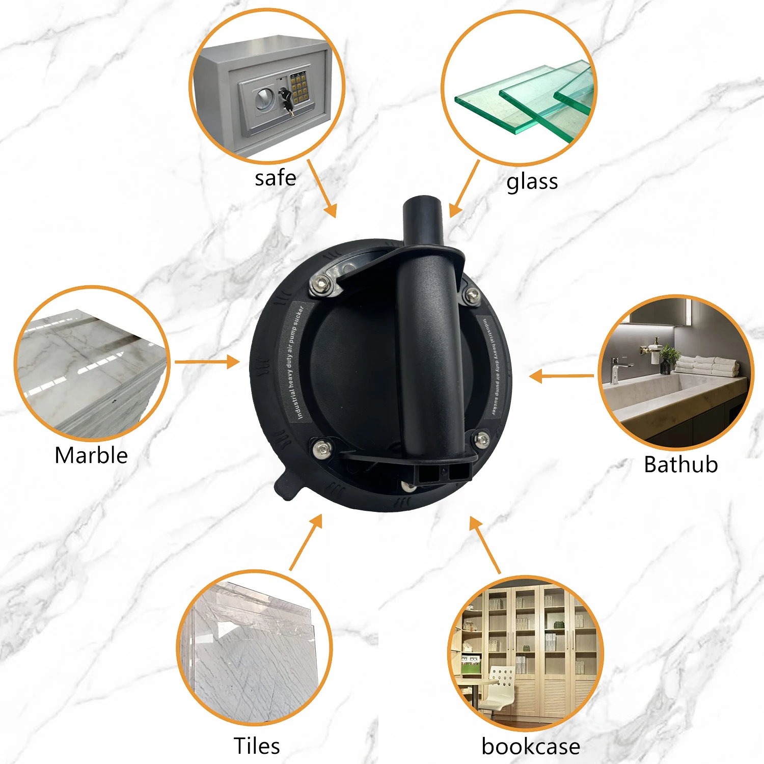 Vacuum Suction Cup 250kg Loading Capacity for Tile Adsorption Granite Glass Lifting 8 Inch Cup vacuum suction cup