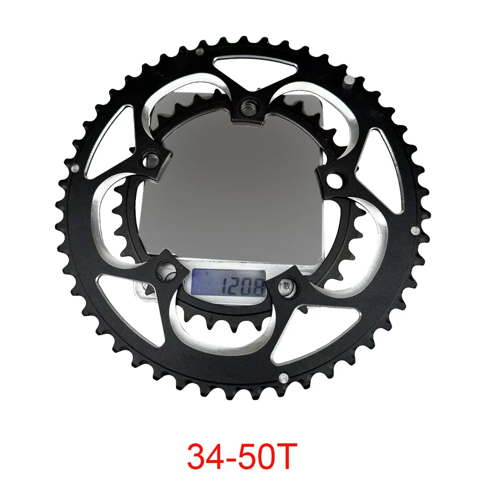 Rennrad Doppel Kettenblatt 110BCD 34T/50T 36T/52T 39T/53T Fahrrad Kettenblatt 5 Schrauben Kurbel Krone 9/10/11S Speed Track Fahrrad Teile – Detail 5