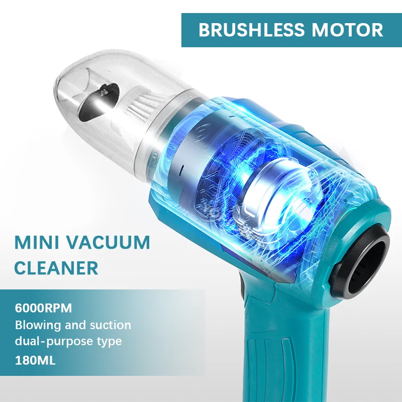 Electric Goddess XCQ002 Brushless Vacuum Cleaner 180ml Car Cleaning Vacuum Cleaner Household Appliance for 18V Makita Battery 2