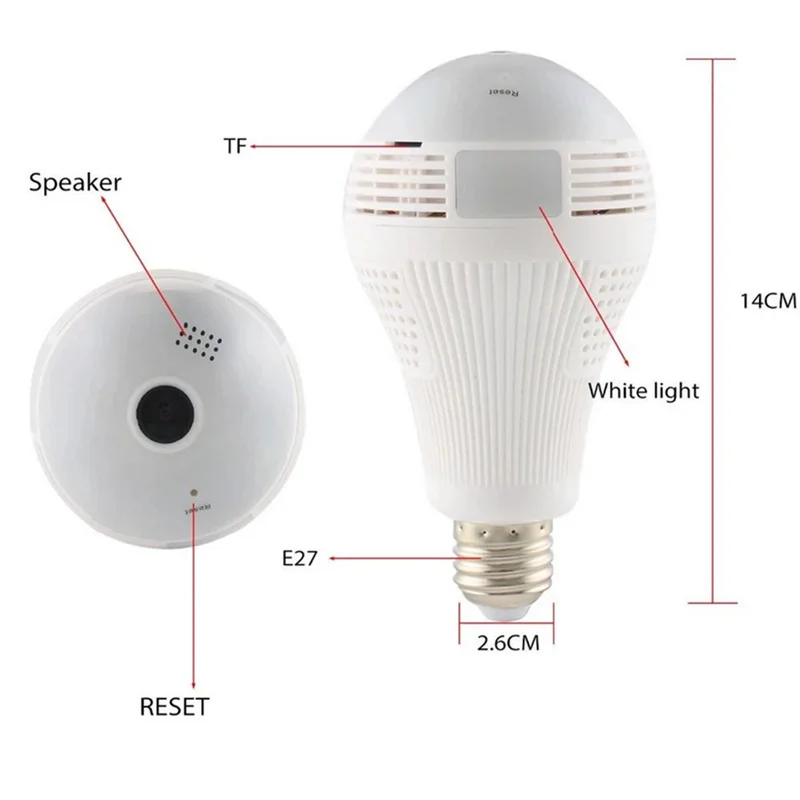 security cameras 1080P Wifi Surveillance Camera Light 360° Security Protection Panoramic Camera Bulb Ip Cctv Fisheye Hd Night Vision Camera indoor security camera