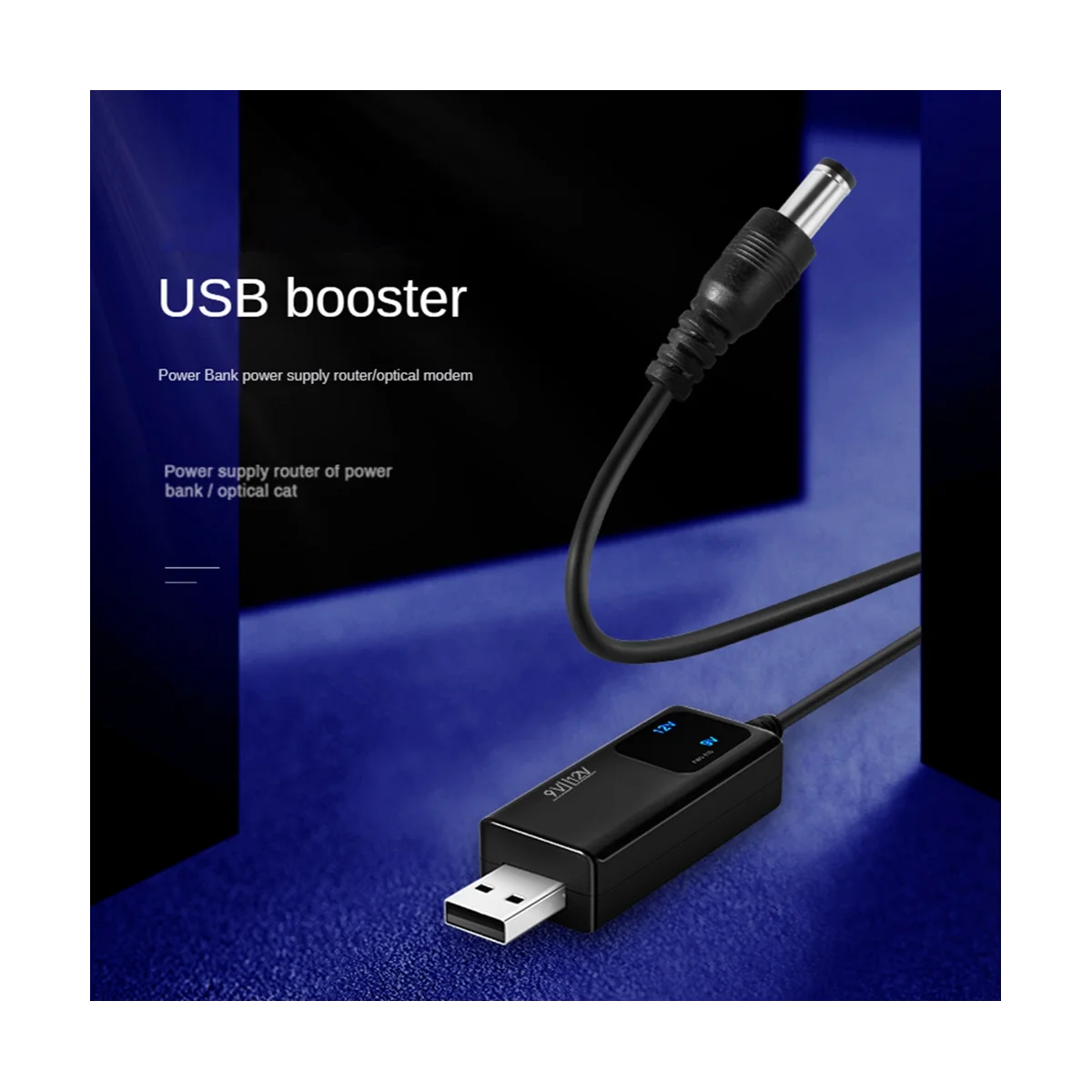 전원 변환기용 USB 부스트 컨버터 케이블, DC 5V-9V, 12V, 3.5x1.35mm 커넥터, 1 개 지원, 2 개
