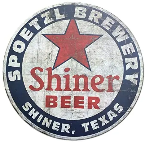 

Круглая Оловянная табличка Shiner в винтажном стиле Техасского пива, металлический декор, настенный плакат, Настенный декор, дверной плакат