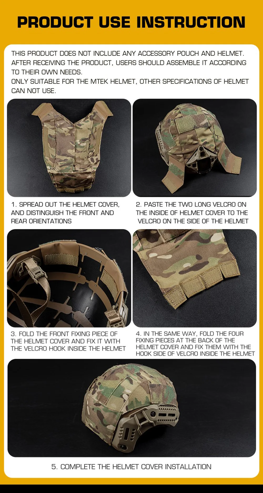 OPHIDIAN MTEK Helm Spezialhelmtuch Schnell trocknend Verschleißfest Leicht Staubdicht Helmüberzug Outdoor-Ausrüstung – Detail 5