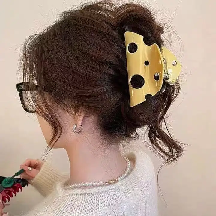 Klauenklammern für Damen, niedliche Käse- und Käse-Greifklammern, lustige Haarspangen, gewickelte Haar-Accessoires, große High-End-Kawaii-Haifischklammern