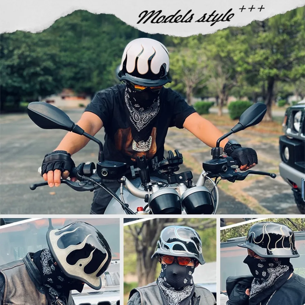 Half Helmet Moped Goggles Men Women Motorcycle Scooter Helmet Open