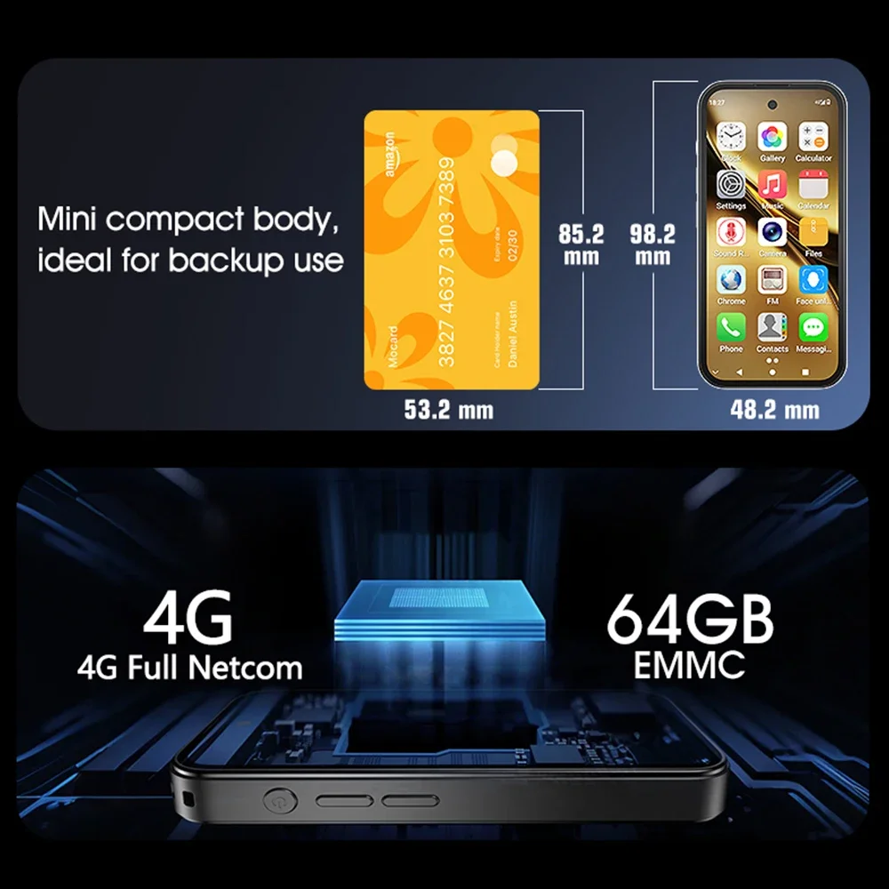 UNIWA Q333 4Gフルバンド対応ミニスマートフォン Android 4GB+64GB