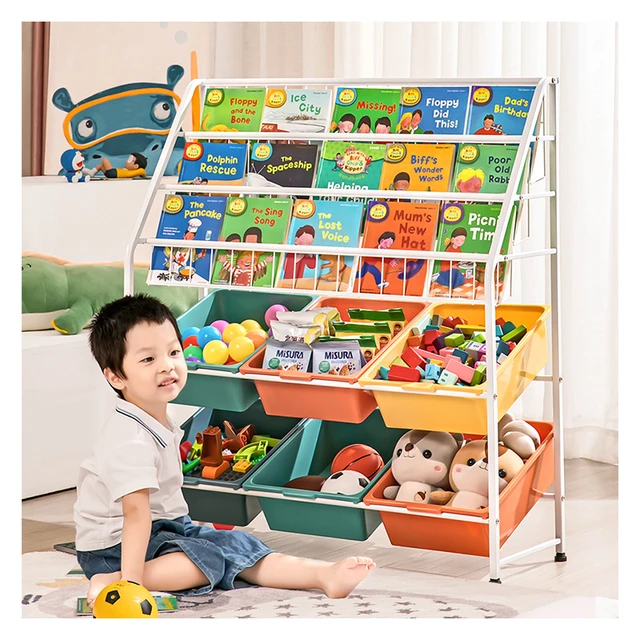 Estante de almacenamiento de juguetes para niños, estantería de  almacenamiento para bebés pequeños, caja de acabado, estante de  almacenamiento multicapa para el hogar - AliExpress