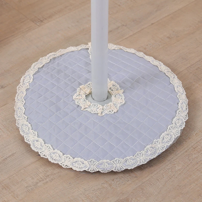 1 Set Electric Fan Dust Cover Lace Embroidery Floral Floor Fan Cover + Base All-inclusive Standing Protecter